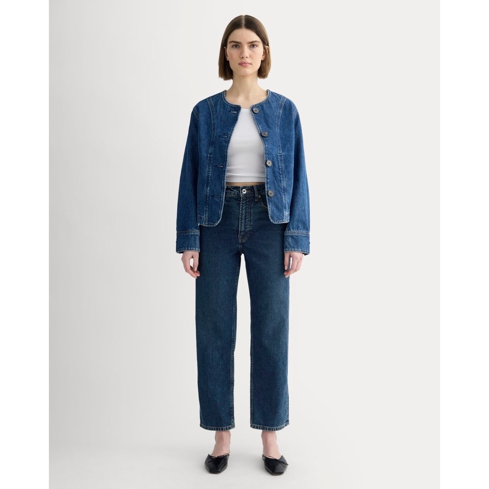 Everlane Curvy Way High Jeans Womens 29 Dark Indigo Straight Leg Denim